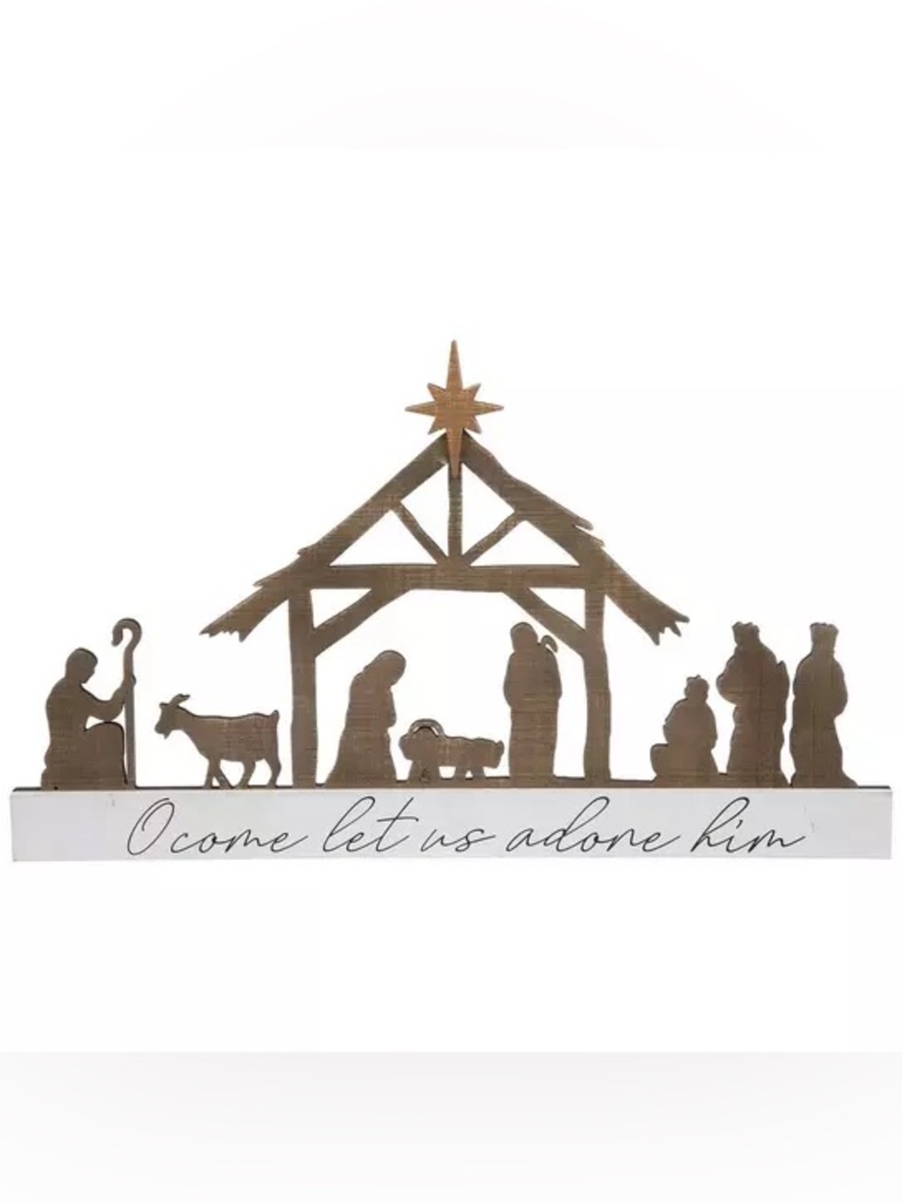 Adore Him Nativity Wood Wall Decor